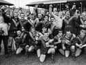 Crown Springs celebrate after beating Ince Rose Bridge 26-22 in the final of the Ken Gee Cup on Sunday 29th of May 1988 at Central Park.
