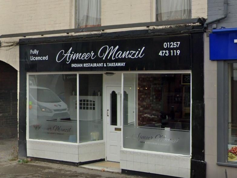 Ajmeer Manzil on the High Street, Standish, has a rating of 4.5 out of 5 from 101 Google reviews