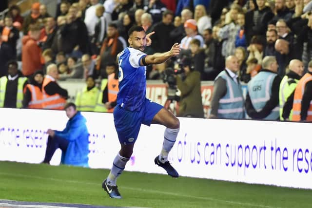 Curtis Tilt celebrates his winning goal against Blackpool