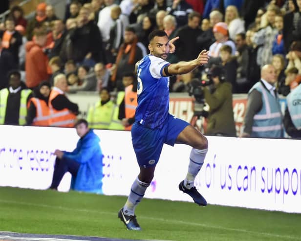 Curtis Tilt celebrates his winning goal against Blackpool