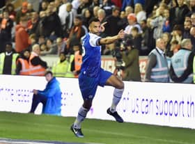 Curtis Tilt celebrates his winning goal against Blackpool