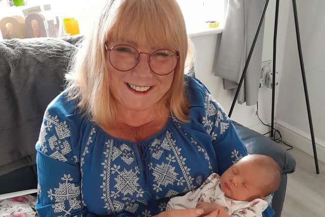 Paula Dean with baby Raya Witherington, who was born after her mum Natalie had fertility acupuncture