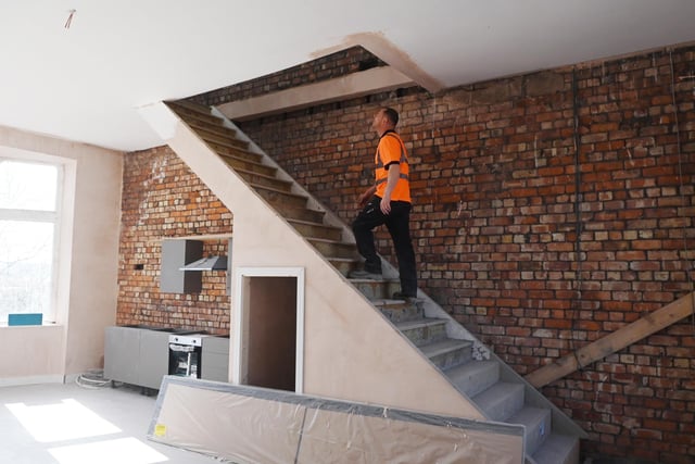 Former Masonic Hall is being renovated into apartments on Wallgate, Wigan.
