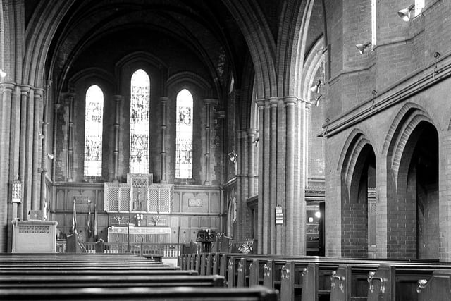 RETRO 1976 -  Inside St Mary's Church Lower Ince in 1976