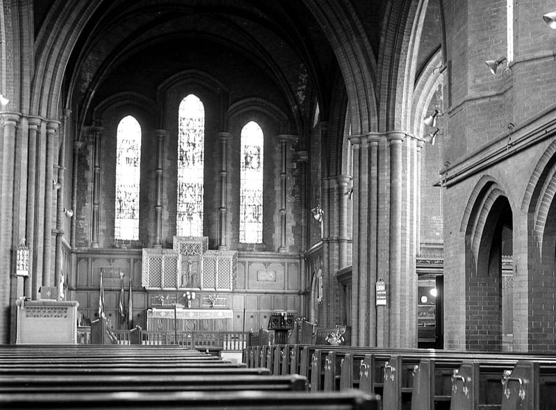 RETRO 1976 -  Inside St Mary's Church Lower Ince in 1976