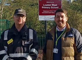 Police were joined by traffic wardens and Wigan Council experts at Lowton West Primary School