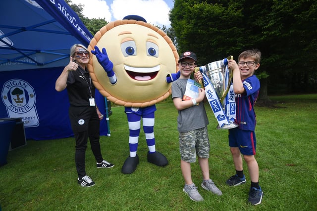 Crusty the Pie paid a visit with the League One trophy