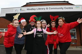 Members of Hindley Library and Community Centre, Chapter One Tea Room and Thrive CIC, are getting into the Christmas spirit for the Hindley and Hindley Green Christmas Festival and Markets, Saturday 25th November 11am-5pm,  with stalls, crafts, entertainment, food and drink, workshops and more.