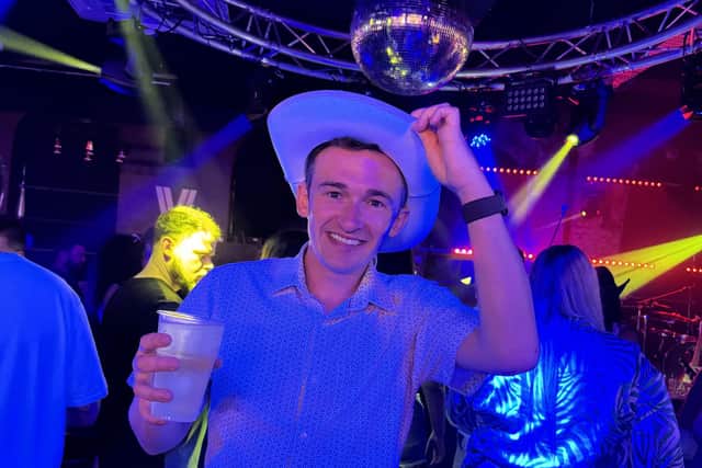 Luke Marsden enjoying his Luke Combs tribute night at Vibe