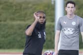 Shadab Iftikhar gets his message across on the training ground over in Hungary