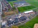 A drone camera picture of the work in progress at Laithwaite Park