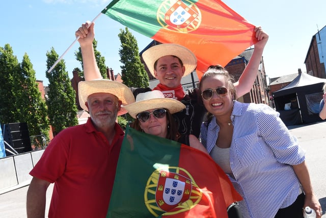 Fans flying the flag for Portugal.