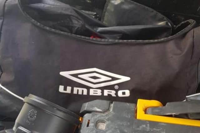 Cameron Talbot's Umbro bag