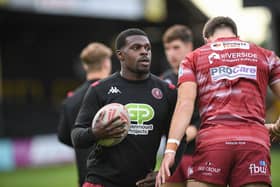 Christian Wade warming up for the Wigan Warriors Reserves