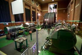 The breath-taking engine is still in working order at Trencherfield Mill but the room's glass roof is unsafe so it can't be a visitor attraction for now