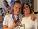 Ella Toone shows off her medal in the Union Arms