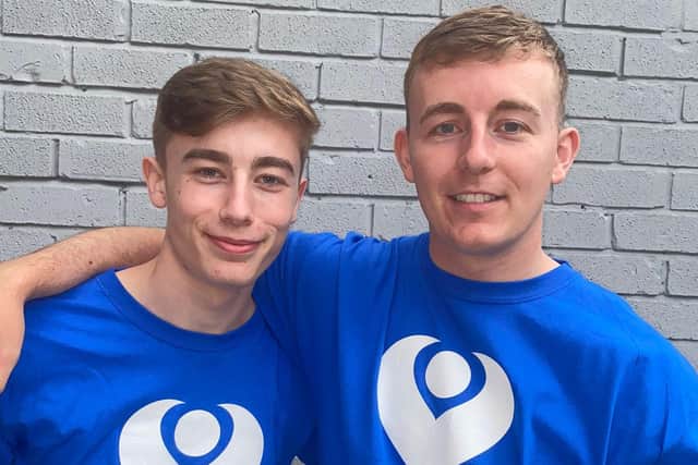 Brothers Alex, left,  and Adam Hendry. They will be entering Tough Mudder in October 2022, to raise funds for The Christie after their mum had throat cancer.