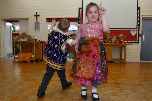 Pupils tried traditional dancing