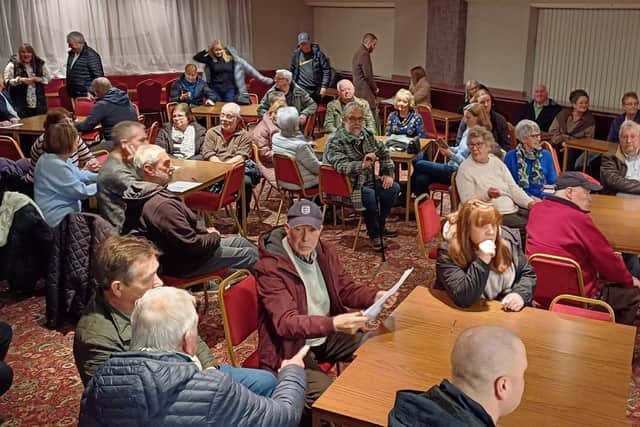 Mucklow estate residents at a meeting to discuss plans for telegraph poles to be installed