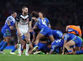 Sam Tomkins and England were knocked out of the Rugby League World Cup following their semi-final defeat to Samoa (Photo by Michael Steele/Getty Images)