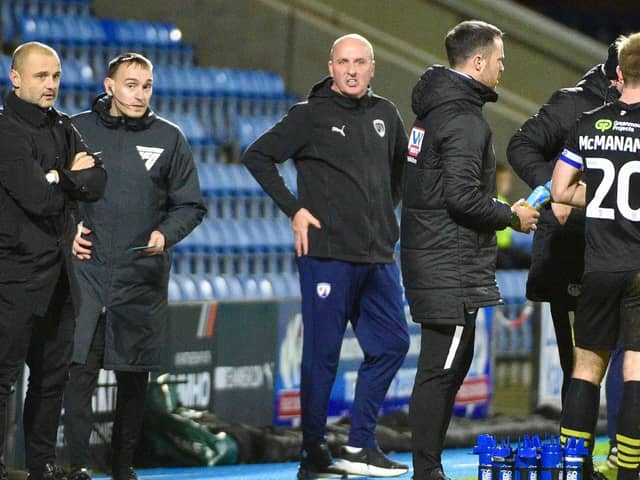 Shaun Maloney shared the technical area with former Latics boss Paul Cook at Chesterfield in midweek
