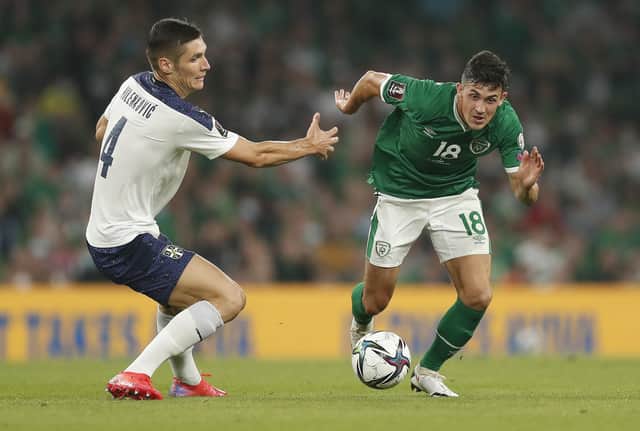 Jamie McGrath in action for Ireland earlier this year