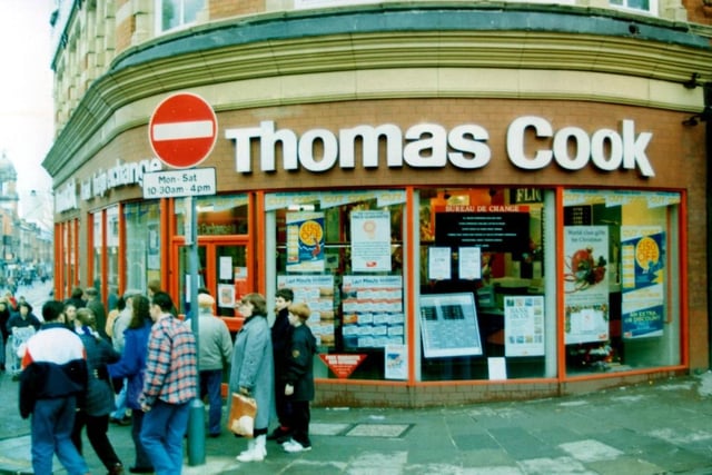 1996 -  Thomas Cook travel agents on Market Place Wigan