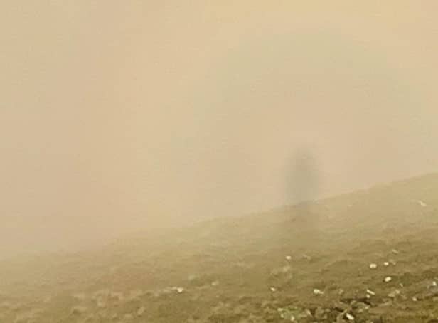 The Brocken spectre Chris Randall spotted while walking in the Lake District, Cumbria.