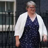 Therese Coffey leaving Downing Street after meeting the new Prime Minister Liz Truss