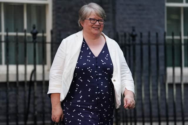 Therese Coffey leaving Downing Street after meeting the new Prime Minister Liz Truss