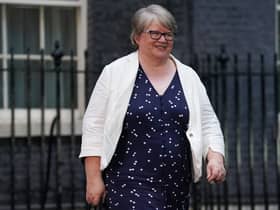 Therese Coffey leaving Downing Street after meeting the new Prime Minister Liz Truss