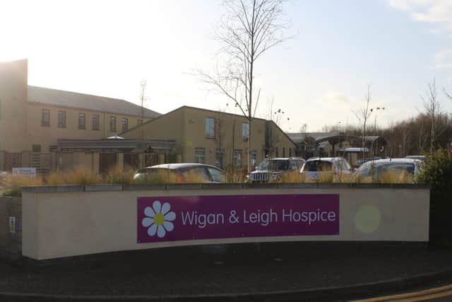 Wigan and Leigh Hospice front display.