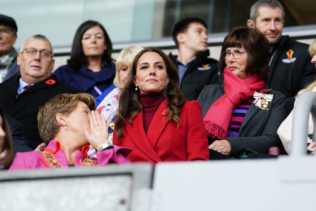 The Princess of Wales watches the match