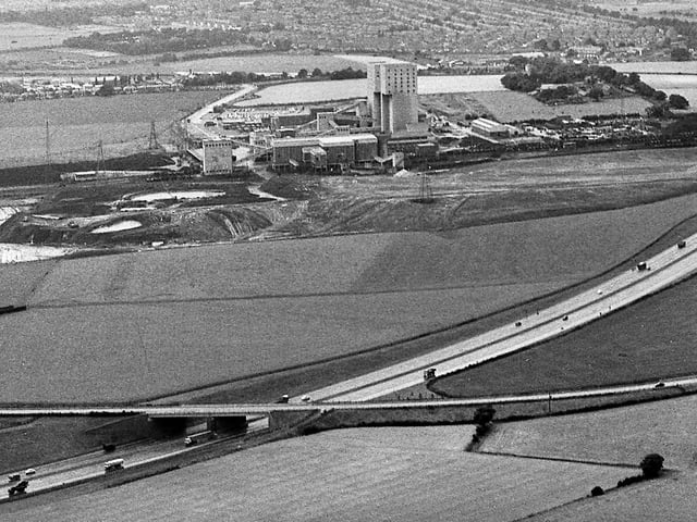 Parkside Colliery near Newton le Willows with the M6 motorway at the bottom of the picture. The pit was the last in the Lancashire Coalfield to close in March 1993.
