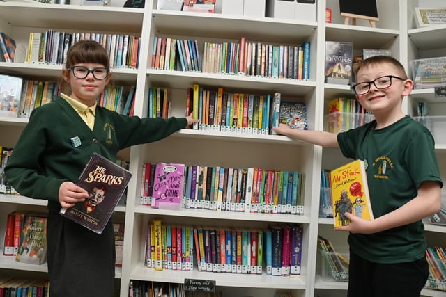 Pupils at St Bernadette's Catholic Primary School, Shevington, enjoy their new school library.