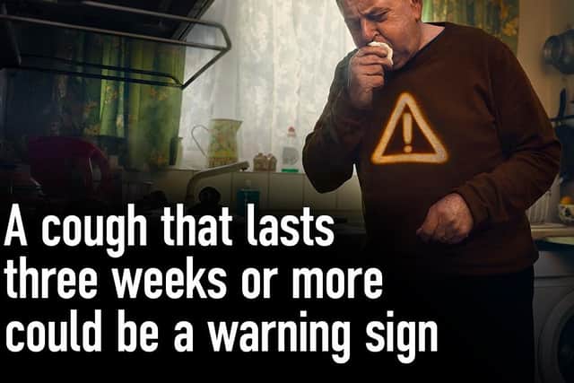The new NHS campaign urges people with persistent coughs to see their GP
