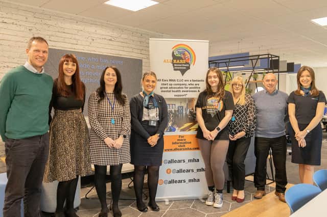 Representatives from Miller Homes with Amy Madden (centre right), founder of All Ears CIC which received £1000 from the homebuilder's community fund
