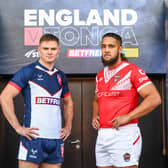 England’s Jack Welsby and Tonga’s Keon Koloamatangi