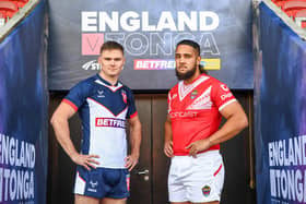 England’s Jack Welsby and Tonga’s Keon Koloamatangi