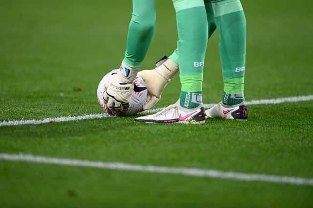 Nick Pope of Burnley in action during the Premier League match between Burnley and Tottenham Hotspur at Turf Moor. (Photo by Michael Regan/Getty Images)