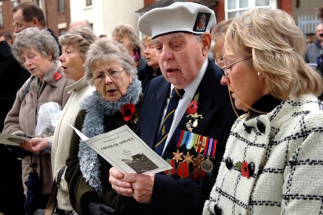 RETRO 2007  - STANDISH REMEMBRANCE
Abide With Me is sung during the service at the war memorial on Standish Remembrance Day. Picture Frank Orrell