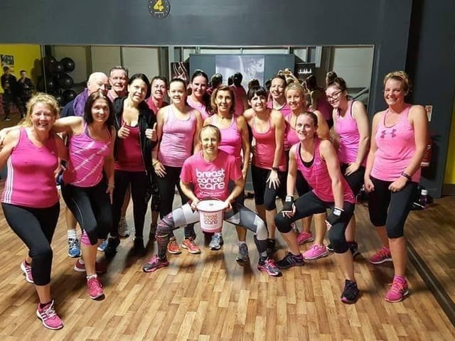 Xercise4Less members in Wigan were wearing pink to show their support for Breast Cancer Care