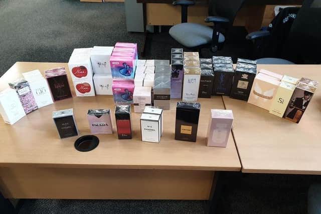 Some of the dodgy goods seized by officers in Leigh town centre