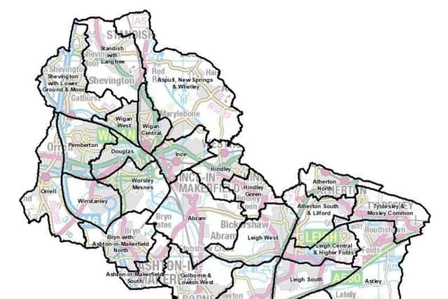 A map of Wigan borough