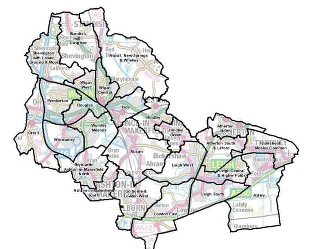 A map of Wigan borough