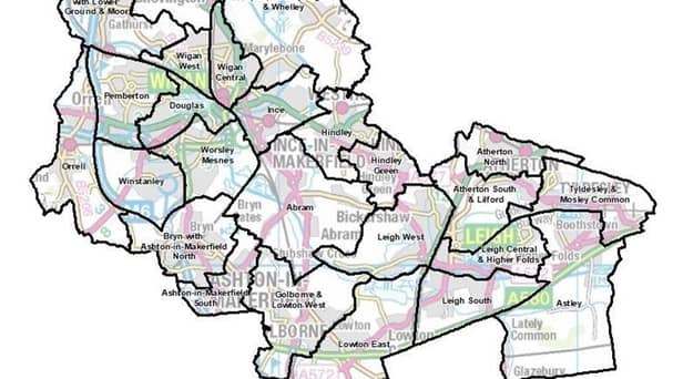 A map of Wigan borough