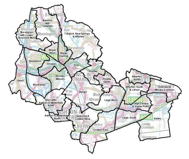 A map of Wigan borough