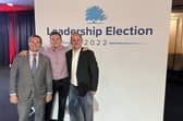 Luke Marsden with MPs Chris Green and James Grundy