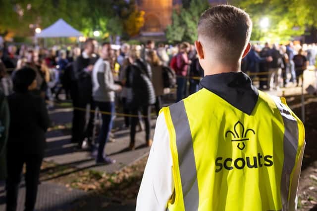 Scouts have played a key role in shepherding the lying-in-state queue