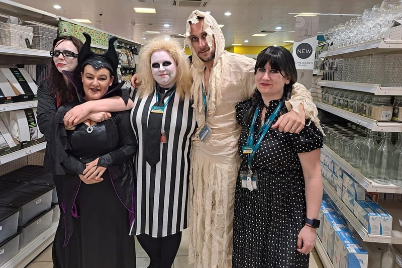 Staff at Poundland, Grand Arcade get into the spirit of Halloween.